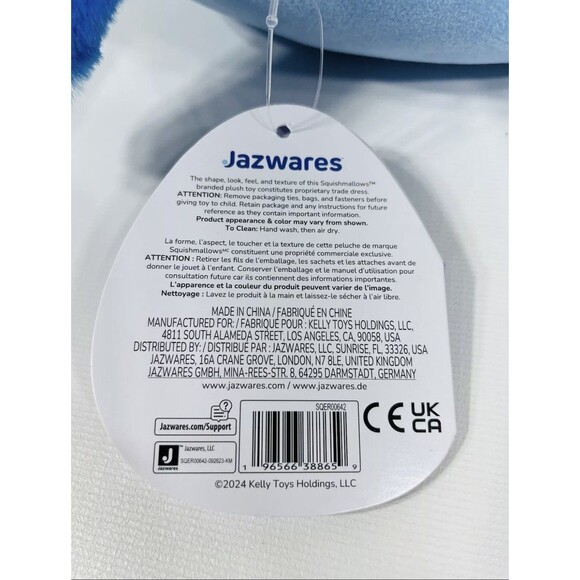 Squishmallows 8" Bebe Bluebird With Bunny Ears - Picture 6 of 6